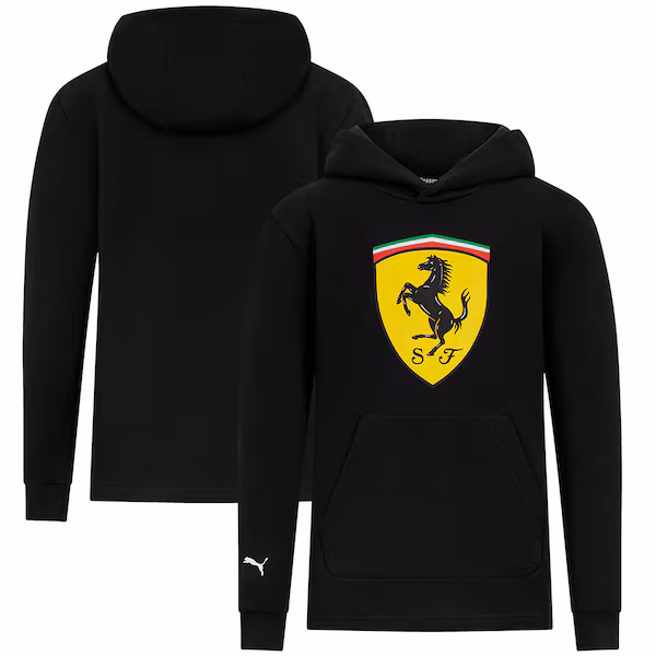 Scuderia Ferrari Puma Shield Hooded Sweat - Black - Kids