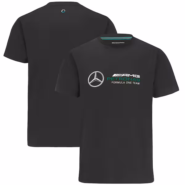Mercedes AMG Petronas F1 Large Logo T-Shirt - Black - Kids