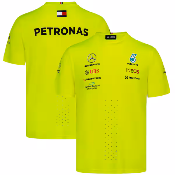 Mercedes AMG Petronas F1 2022 Team Set Up T-Shirt - Yellow