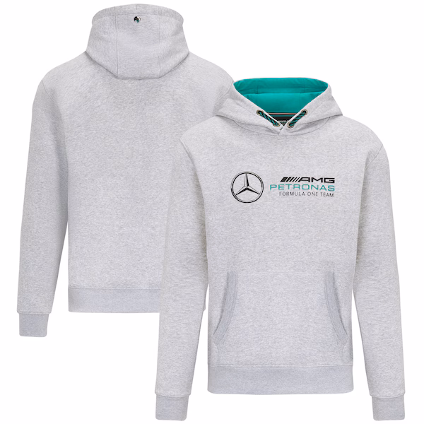 Mercedes AMG Petronas F1 Logo Hooded Sweat - Grey - Unisex