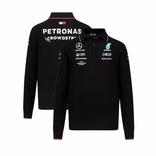 Mercedes AMG Petronas F1 2023 Team Knitted Long Sleeve Polo