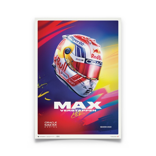 Red Bull Racing Max Verstappen 2023 Helmet Poster