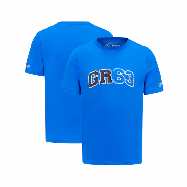 Mercedes AMG Petronas F1 George Russell 63 T-Shirt - Blue