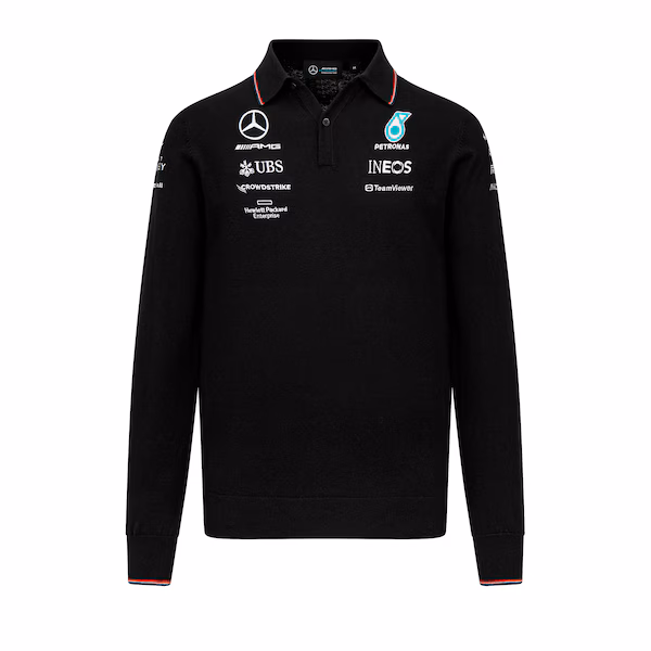 Mercedes AMG Petronas F1 2023 Team Knitted Long Sleeve Polo