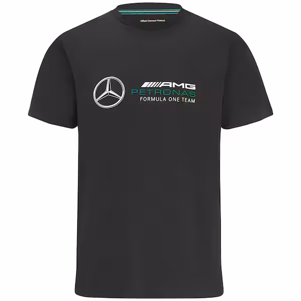 Mercedes AMG Petronas F1 Large Logo T-Shirt - Black - Kids