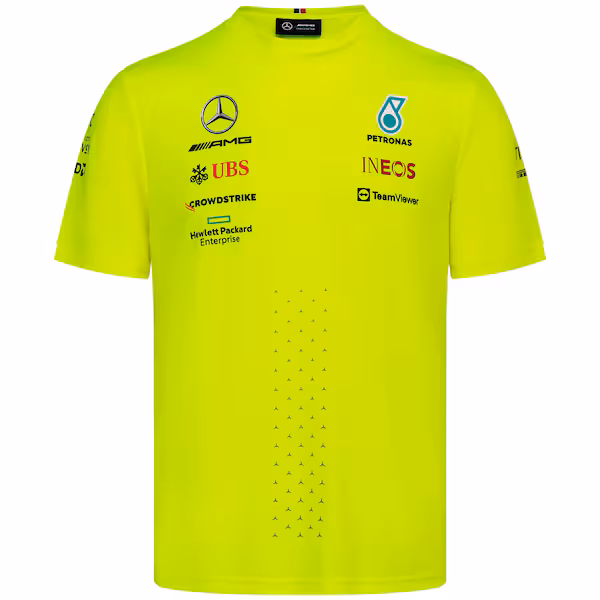 Mercedes AMG Petronas F1 2022 Team Set Up T-Shirt - Yellow