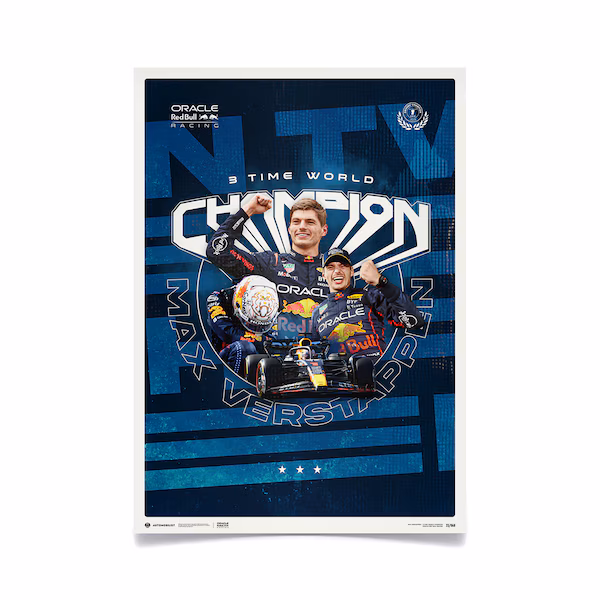 Red Bull Racing 2023 Max Verstappen World Champion Large Poster