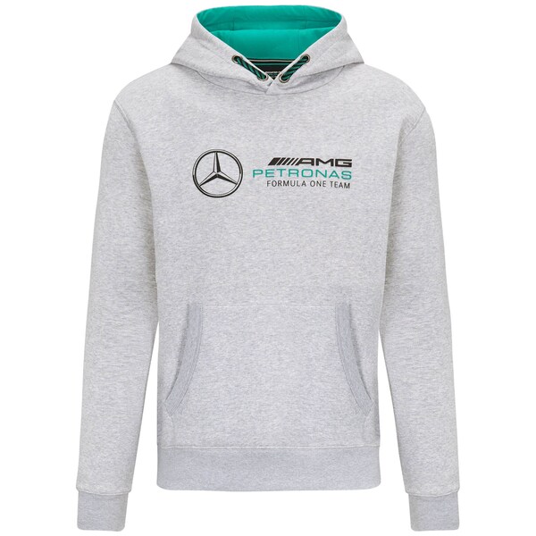 Mercedes AMG Petronas F1 Logo Hooded Sweat - Grey - Unisex