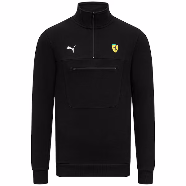 Scuderia Ferrari Puma Quarter Zip Top - Black