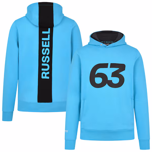 Mercedes AMG Petronas F1 George Russell 63 Hoodie - Blue
