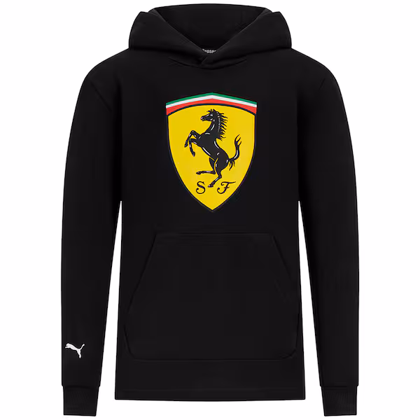 Scuderia Ferrari Puma Shield Hooded Sweat - Black - Kids