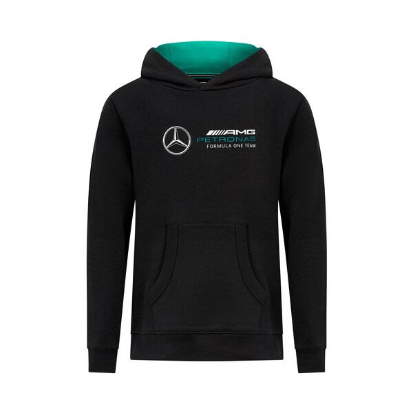 Mercedes AMG Petronas F1 Logo Hooded Sweat - Black - Kids