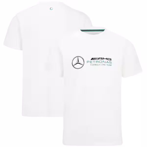 Mercedes AMG Petronas F1 Large Logo T-Shirt - White - Unisex