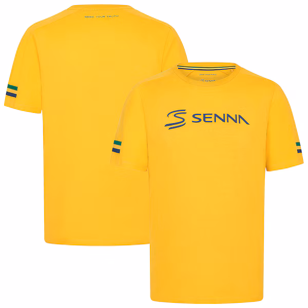 Ayrton Senna Stripe T-Shirt - Yellow