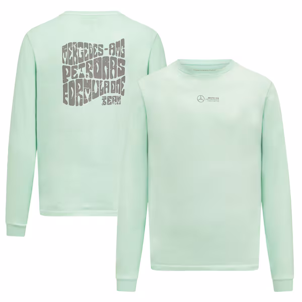 Mercedes AMG Petronas F1 Retro Long Sleeve T-Shirt - Mint