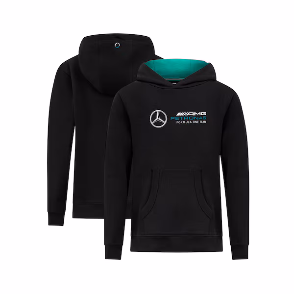 Mercedes AMG Petronas F1 Logo Hooded Sweat - Black - Kids