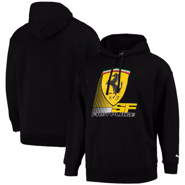 Scuderia Ferrari Race Big Shield Hoodie by Puma - Black