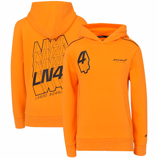McLaren Lando Norris Driver Hoodie - Papaya - Kids